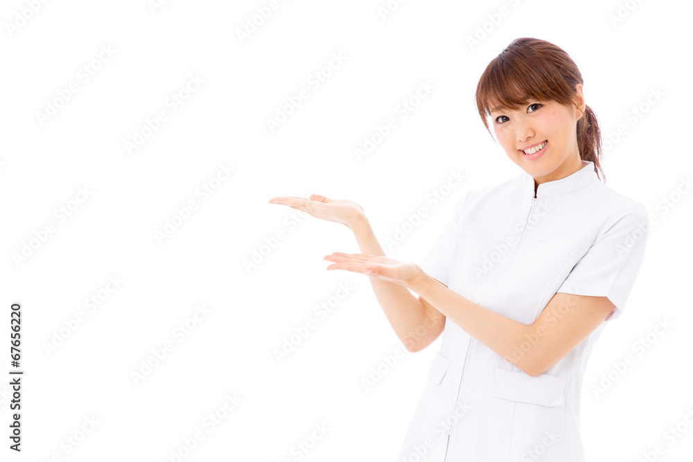 young asian nurse on white background young asian nurse on white background
