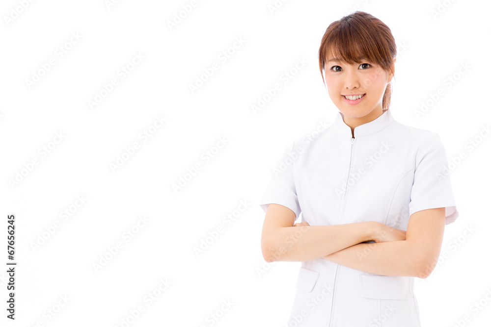 young asian nurse on white background young asian nurse on white background