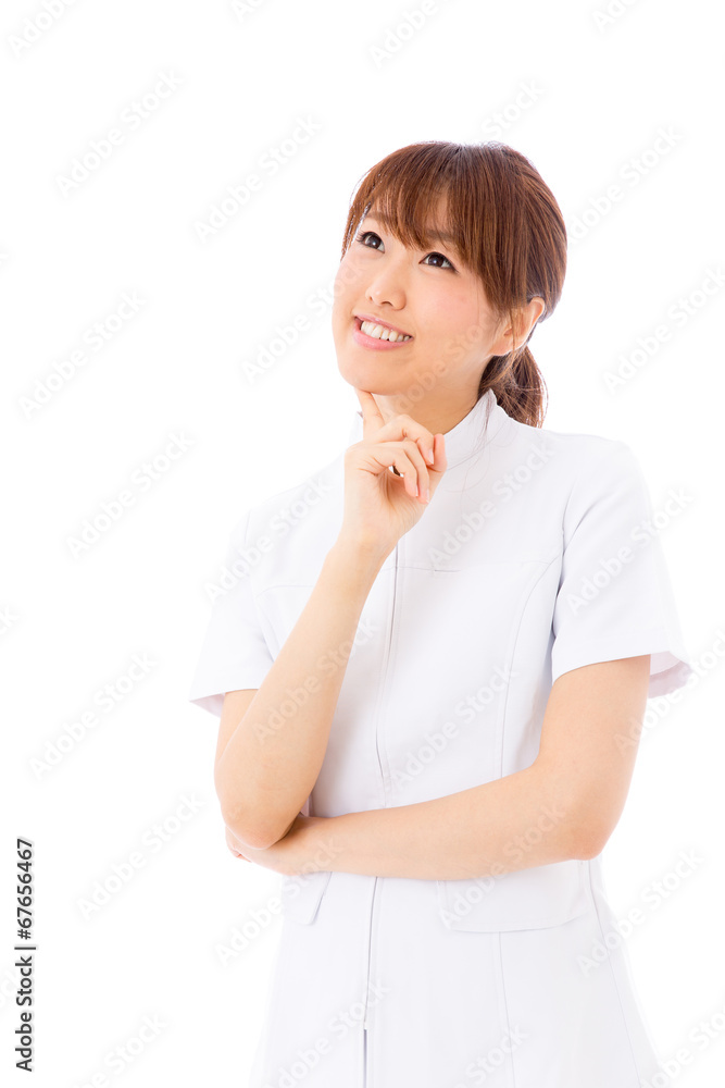 young asian nurse on white background young asian nurse on white background