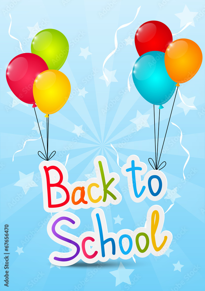 Back to school message with balloons Back to school message with balloons