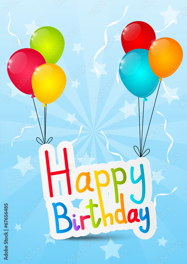 Birthday message with color balloons Birthday message with color balloons