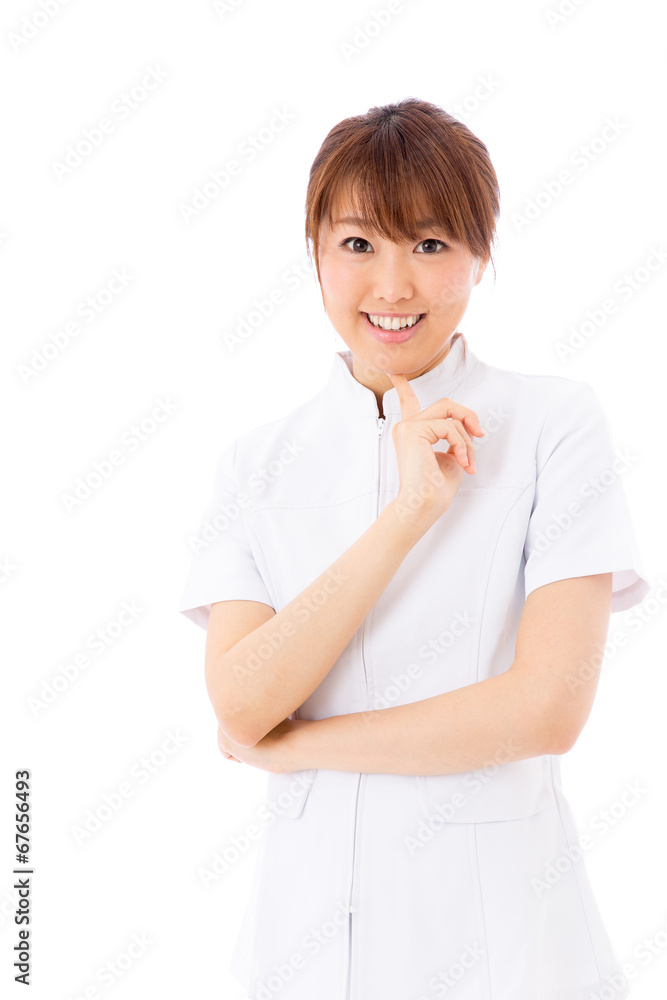 young asian nurse on white background young asian nurse on white background