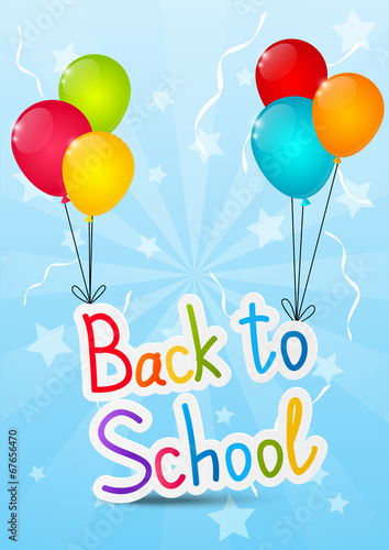 Back to school message with balloons