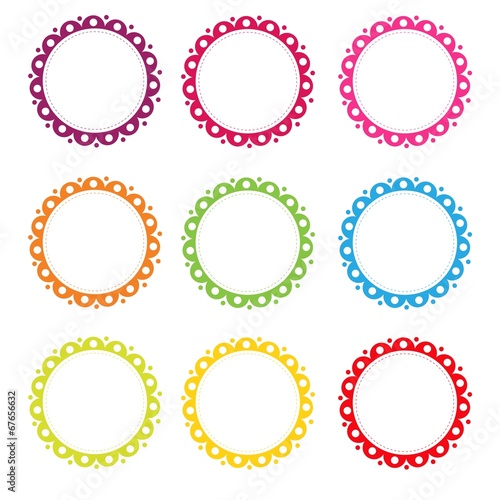colorful vector circle borders