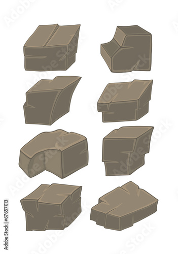 A set of stones cartoon
