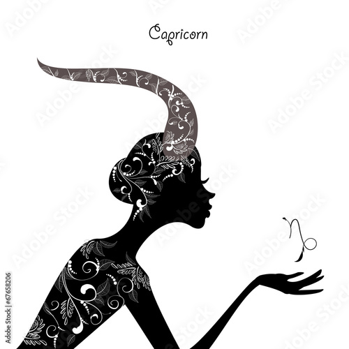 Zodiac sign capricorn. fashion girl