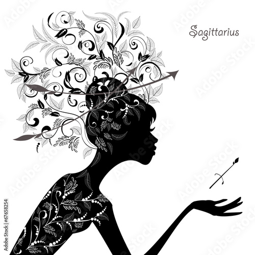 Zodiac sign sagittarius. fashion girl