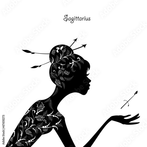 Zodiac sign sagittarius. fashion girl
