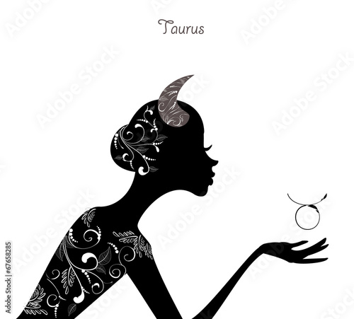 Zodiac sign taurus. fashion girl