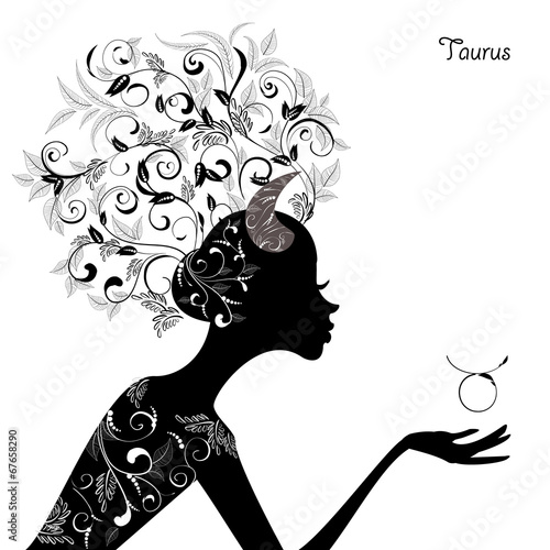 Zodiac sign taurus. fashion girl
