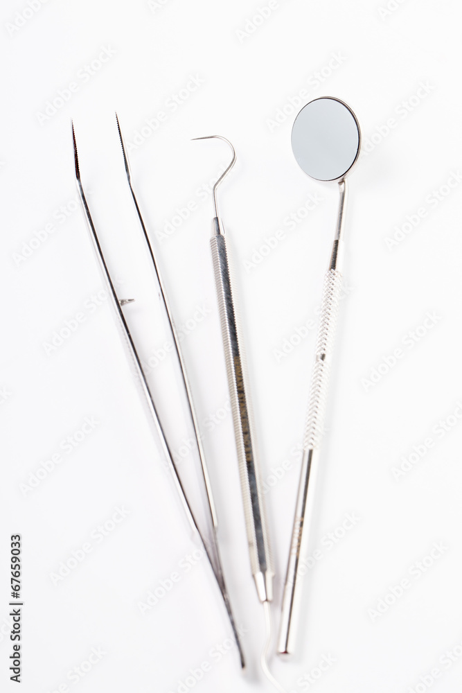 Dentist Drill and tools with white background Dentist Drill and tools with white background