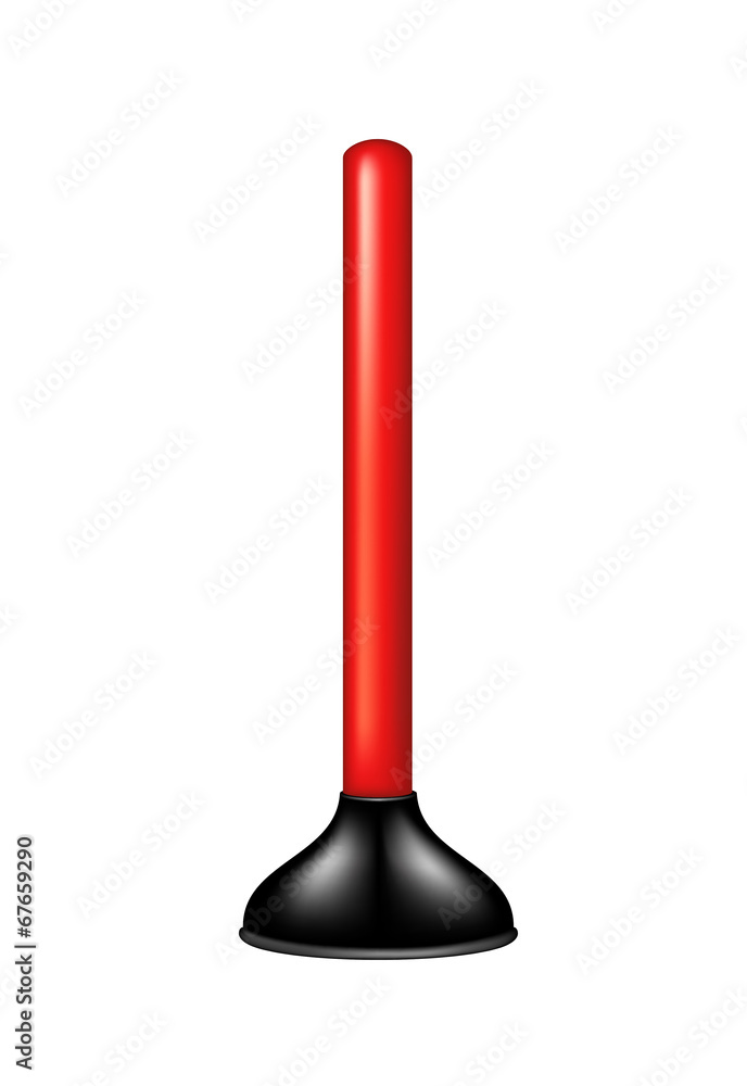 Plunger with red handle Plunger with red handle