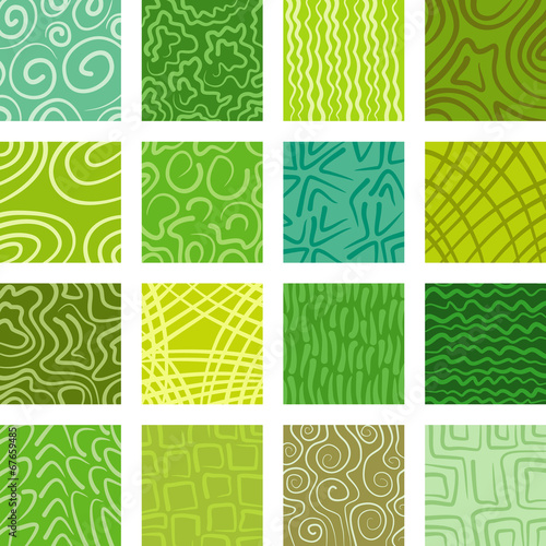 Texture collection in green colors