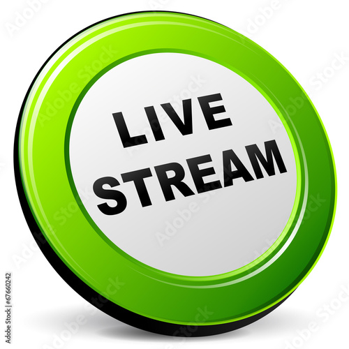 Vector 3d live stream icon