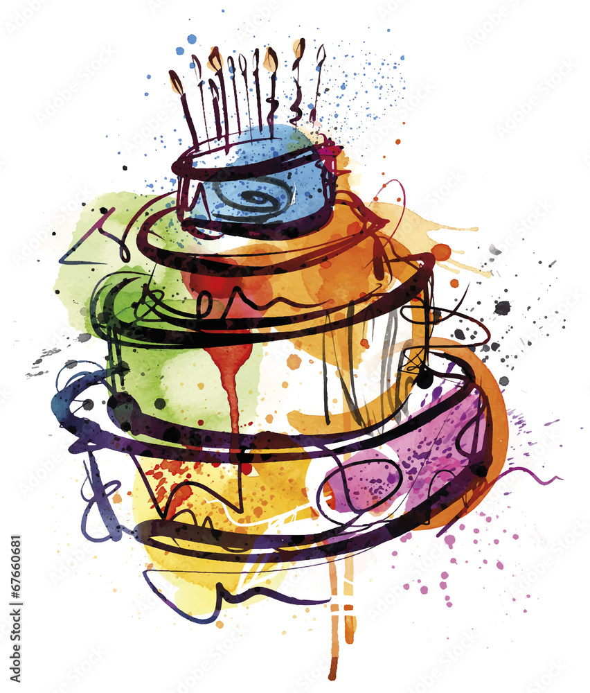 Big Birthday Cake - obrazy, fototapety, plakaty 