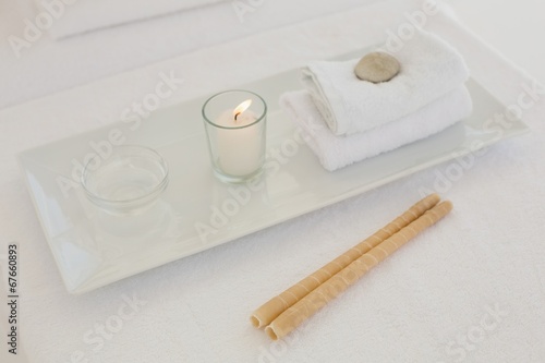 Towel and other spa objects