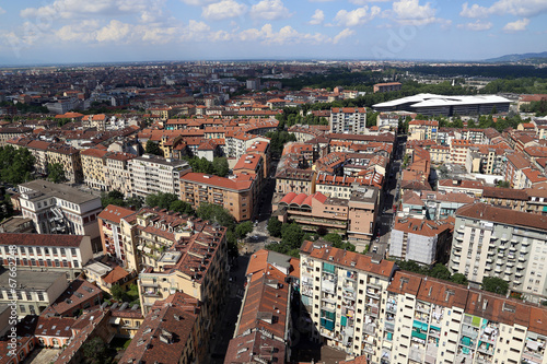 Aerial view of Turin center Piedmont Italy