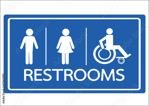 Restroom Symbol Male  Female and Wheelchair Handicap Icon