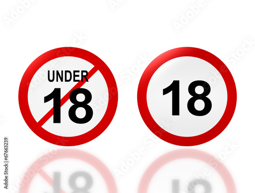 adult sign and under 18 age sign