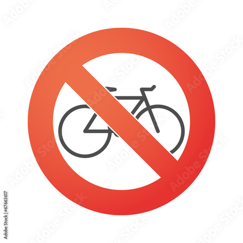 Forbidden signal with a bycicle