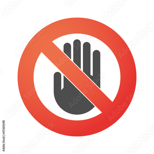 Forbidden signal with a hand