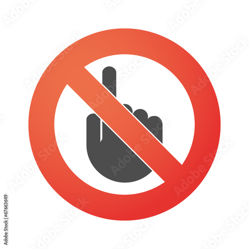 Forbidden signal with a hand