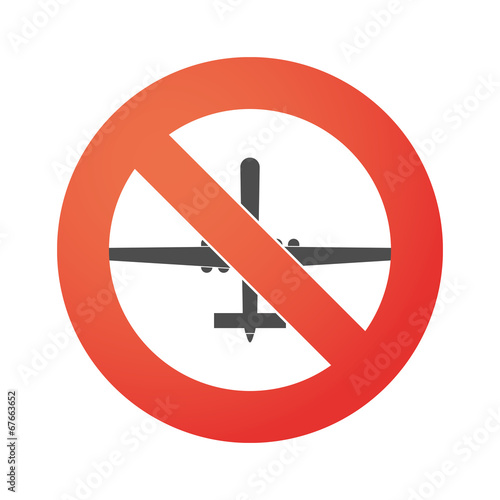 Forbidden signal with a war drone