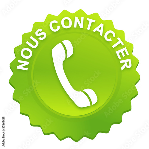 nous contacter sur bouton web denté vert