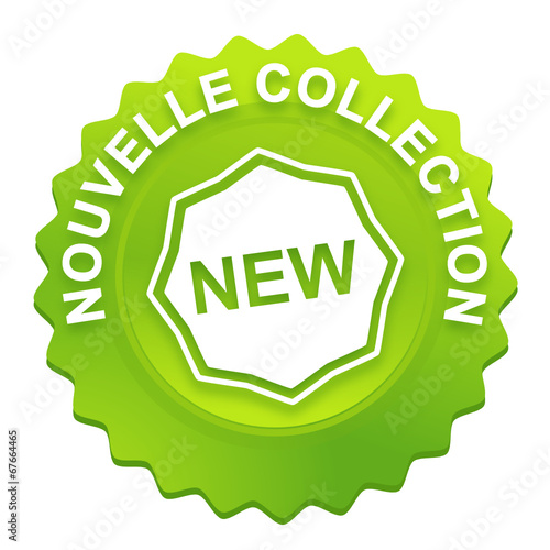 nouvelle collection sur bouton web denté vert