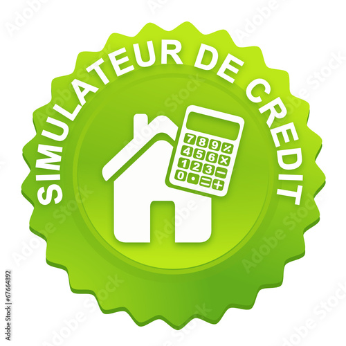 simulateur de crédit sur bouton web denté vert