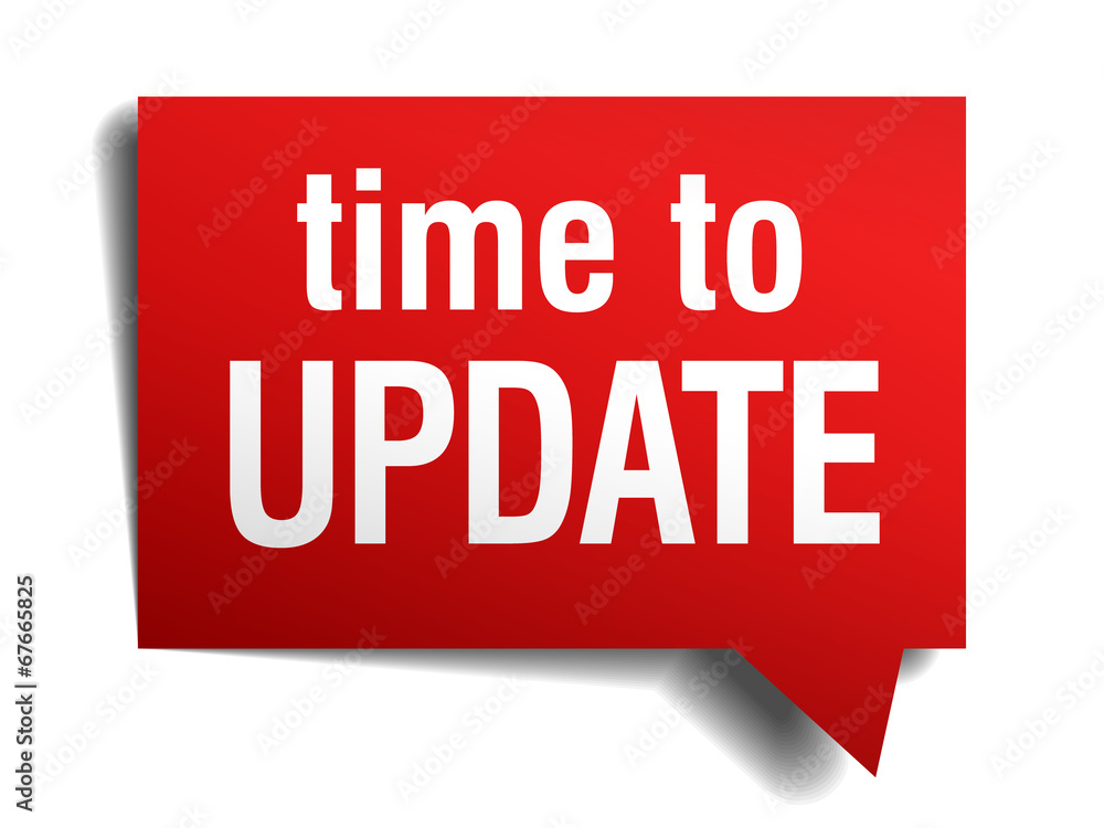 time to update red 3d realistic paper speech bubble time to update red 3d realistic paper speech bubble