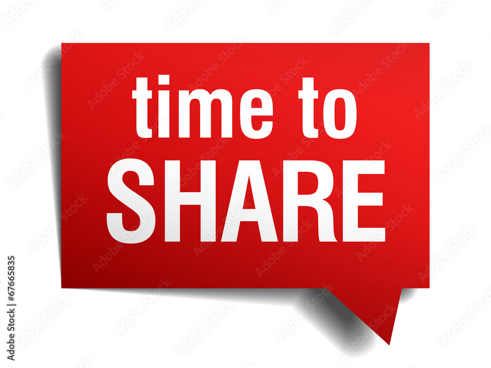 time to share red 3d realistic paper speech bubble time to share red 3d realistic paper speech bubble