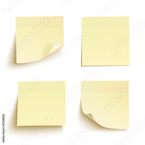 Set of yellow sticky notes