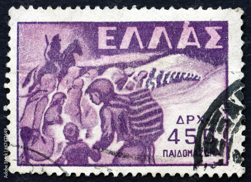 Postage stamp Greece 1949 Abduction of Children