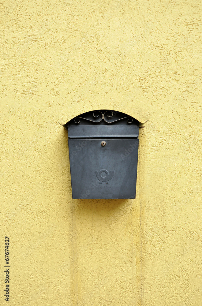 Mail Box on Yellow Wall