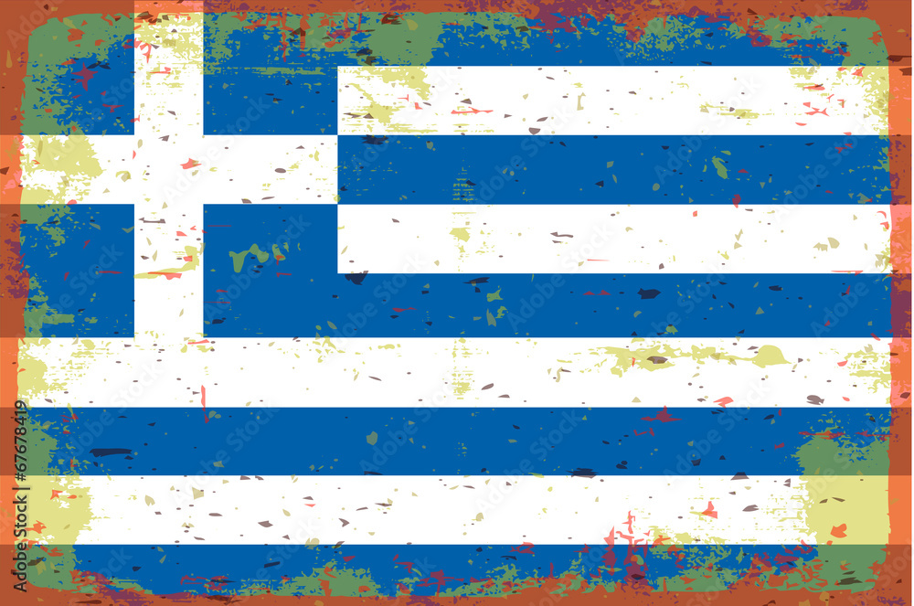 flag greece - obrazy, fototapety, plakaty 