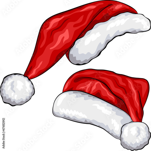 vector red Christmas hats