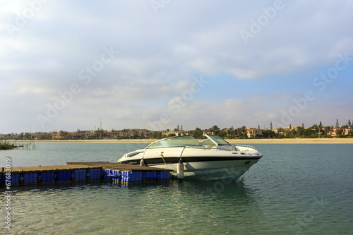 motor boat on anchorage © Mohamed