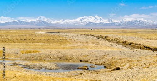 View from the Tibetan plateau on Mount Everest