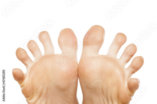 spread fingers on the nice ladies' foot