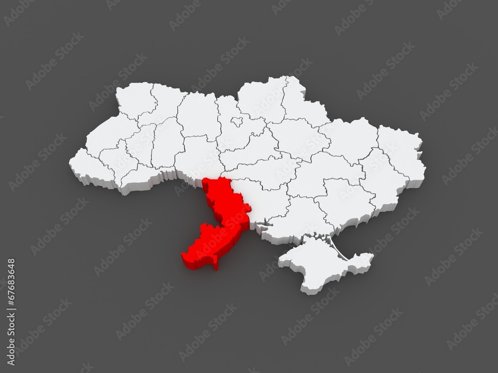 Map of Odessa region. Ukraine.