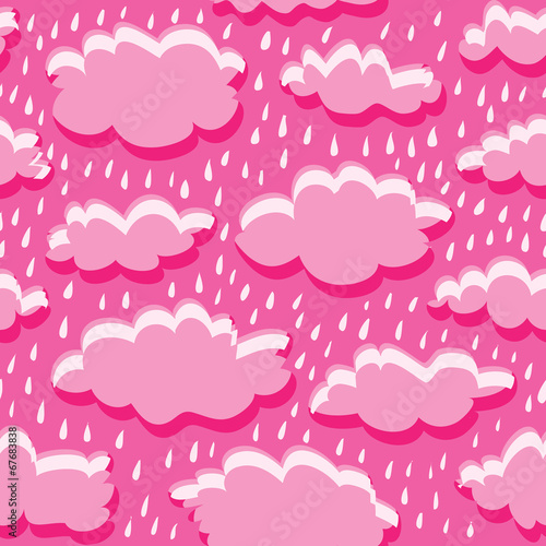 seamless pattern of clouds and rain