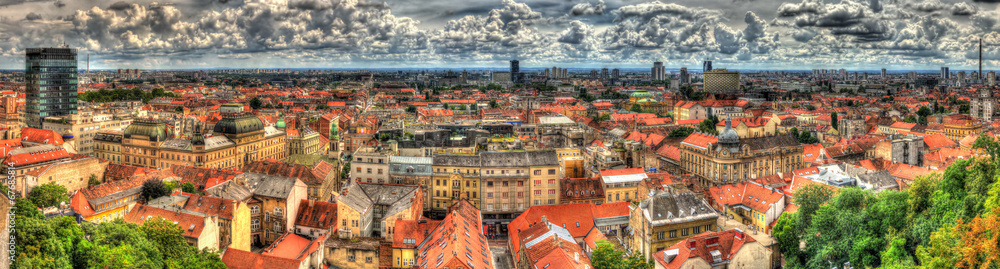 Obraz premium Panorama of Zagreb city in Croatia