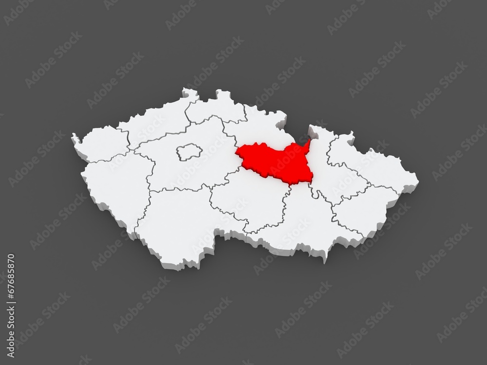 Map of Pardubice. Czech Republic.