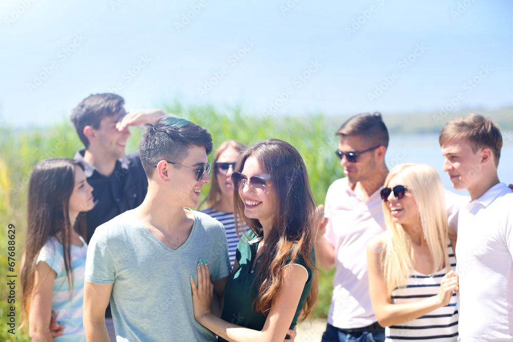 Beautiful young people on beach Beautiful young people on beach