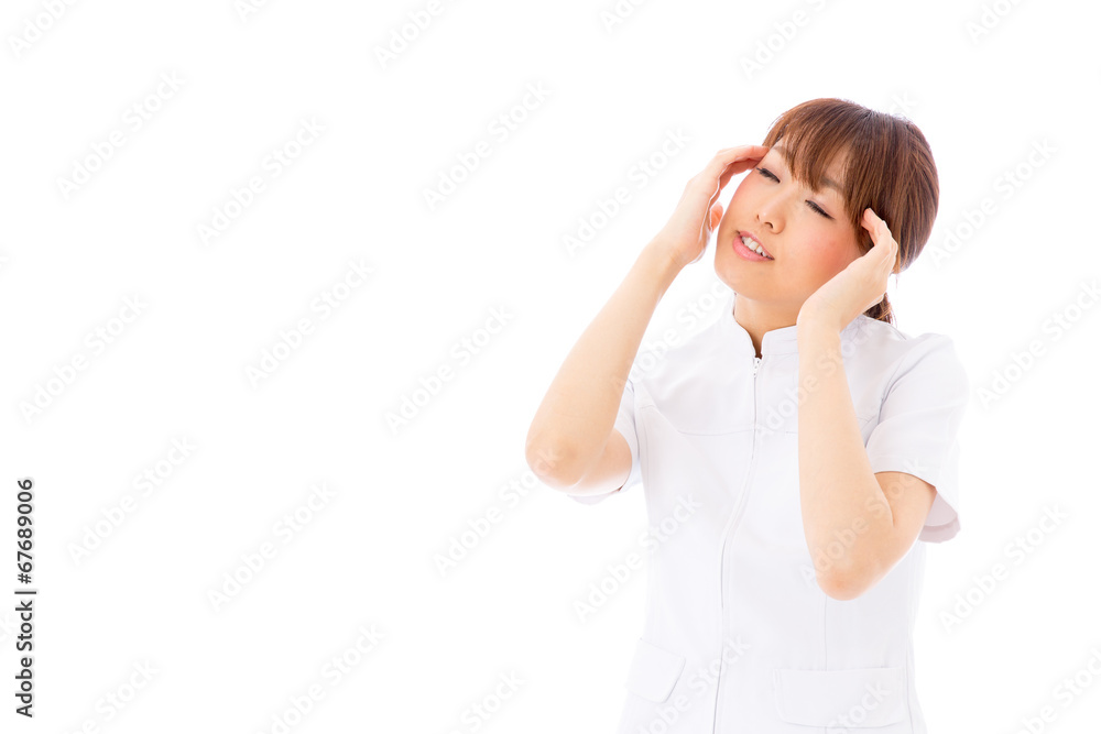 young asian nurse on white background young asian nurse on white background