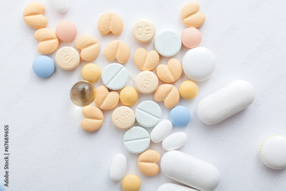 Pills on white Pills on white