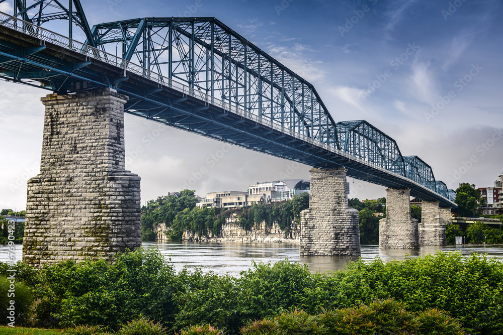 Coolidge Park and Walnut Street Bridge in Chattanooga, Tennessee Coolidge Park and Walnut Street Bridge in Chattanooga, Tennessee