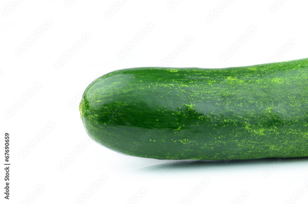 A fresh and tasty green vine ripened garden grown cucumber isola A fresh and tasty green vine ripened garden grown cucumber isola