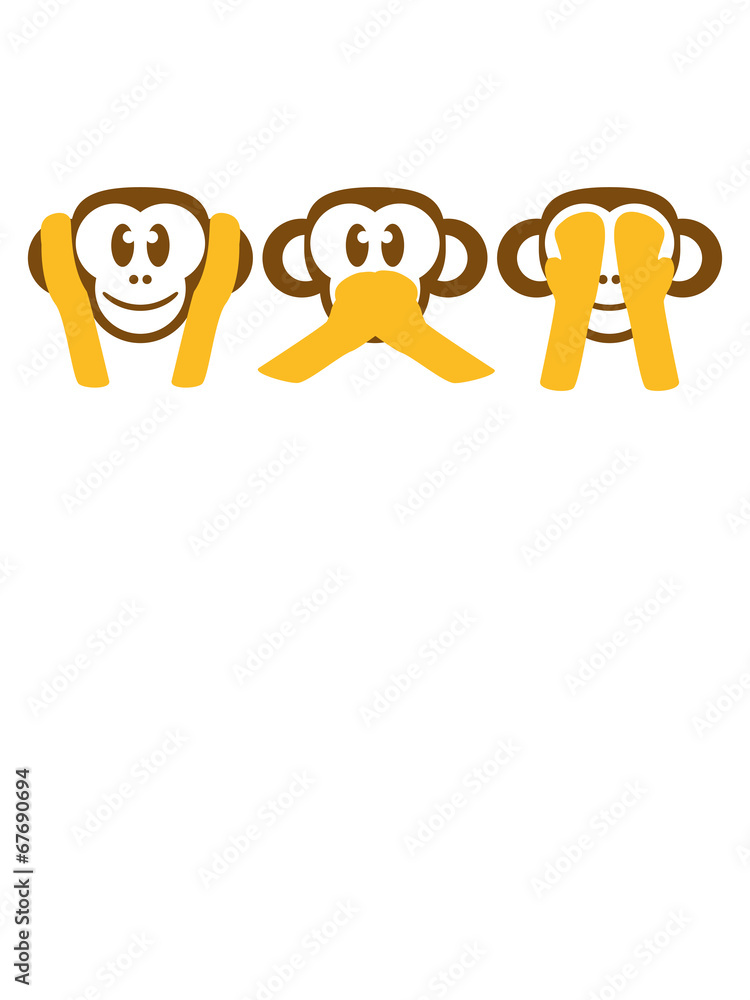 Nicht Hören Sehen Sprechen 3 weise Affen